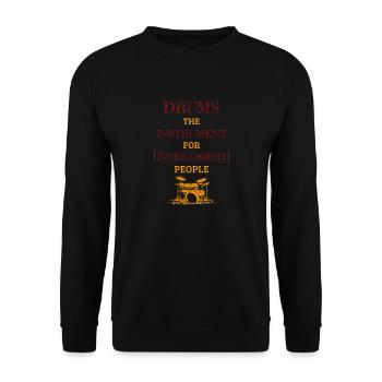 Drums Instrument For Intelligent People Retro Red - Unisex Sweatshirt - black - Front - Alina (178cm) & Michal (187cm)