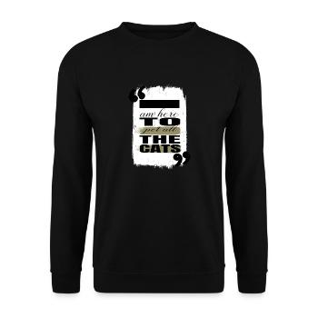 chat humour anniversaire chaton heureux citation drôle - Sweat-shirt Unisexe - noir - Devant - Alina (178cm) & Michal (187cm)