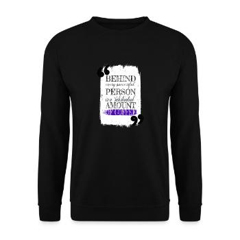 coffee lover cappuccino humor roastedbeans happy - Unisex Sweatshirt - black - Front - Alina (178cm) & Michal (187cm)