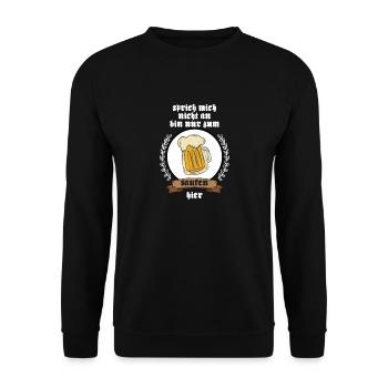 "Sprich mich nicht an..." - Unisex Pullover - Schwarz - Vorne - Alina (178cm) & Michal (187cm)