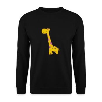 Giraffe Cute - Unisex Sweatshirt - black - Front - Alina (178cm) & Michal (187cm)