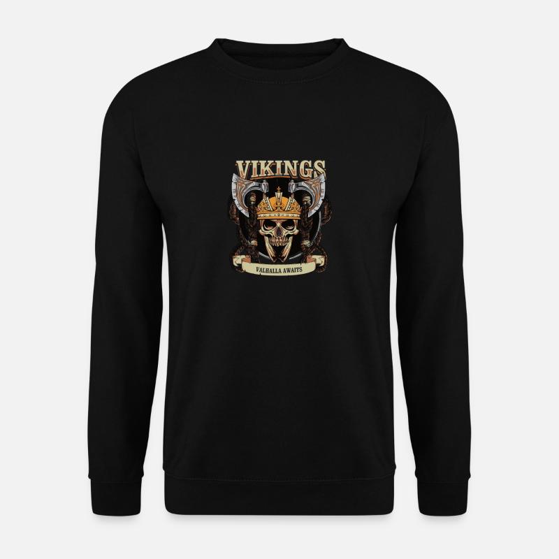 vikings valhalla awaits - Unisex Sweatshirt - black