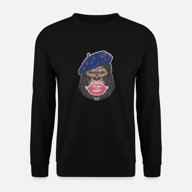 Gorilla Kiss pixel - Unisex Sweatshirt - black