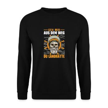 Geh mir aus dem Weg du Landratte Seefahrer - Unisex Pullover - Schwarz - Vorne - Alina (178cm) & Michal (187cm)