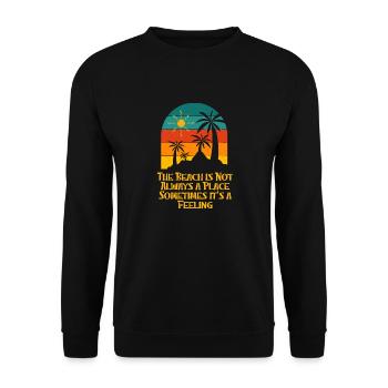 La plage n’est pas toujours un endroit où l’océan dicte - Sweat-shirt Unisexe - noir - Devant - Alina (178cm) & Michal (187cm)