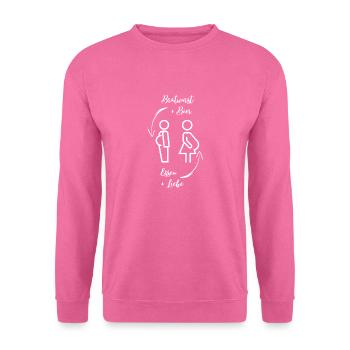 Bierbauch und Schwangerschaftsbauch - Dicker Bauch - Unisex Pullover - Pink - Vorne