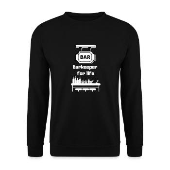 Barkeeper for Life - für Service Arbeiter - Unisex Pullover - Schwarz - Vorne - Alina (178cm) & Michal (187cm)