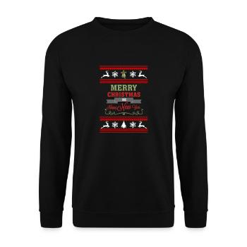 Unisex Merry Christmas Premium design - Unisex Sweatshirt - black - Front - Alina (178cm) & Michal (187cm)