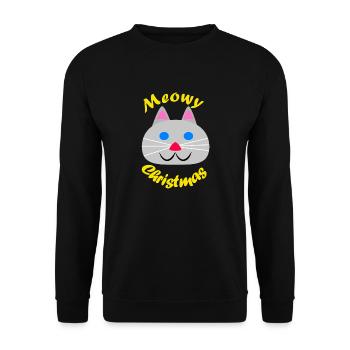 Meowy Christmas (fröhliche Weihnachten) - Unisex Sweatshirt - black - Front - Alina (178cm) & Michal (187cm)