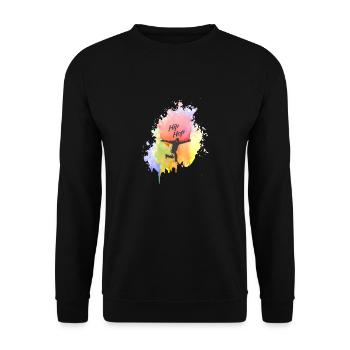 Farbkleks splash of color Holi breakdance Hip Hop - Unisex Pullover - Schwarz - Vorne - Alina (178cm) & Michal (187cm)