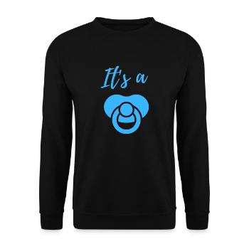 Baby Announcement Pregnancy - Boy - Surprise - Unisex Sweatshirt - black - Front - Alina (178cm) & Michal (187cm)