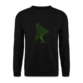 Baumvogelform - Unisex Pullover - Schwarz - Vorne - Alina (178cm) & Michal (187cm)