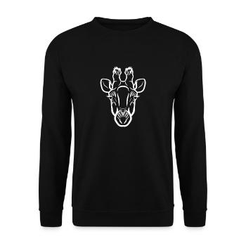 Giraffe weiß - Unisex Pullover - Schwarz - Vorne - Alina (178cm) & Michal (187cm)