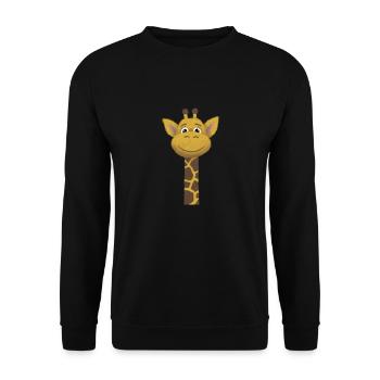 Giraffe cute head - Unisex Sweatshirt - black - Front - Alina (178cm) & Michal (187cm)