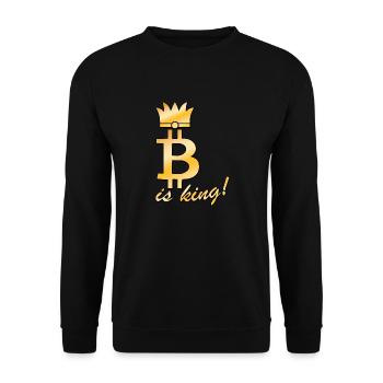 Bitcoin is King - Unisex Sweatshirt - black - Front - Alina (178cm) & Michal (187cm)