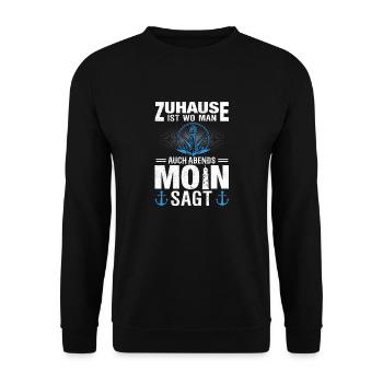 Moin Norddeutschland Ostfriesland - Unisex Pullover - Schwarz - Vorne - Alina (178cm) & Michal (187cm)