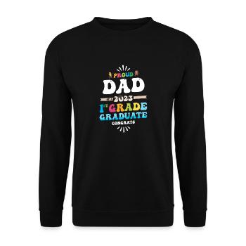 Stolzer Vater einer 1. Klasse des Abschlusses 2023 - Unisex Pullover - Schwarz - Vorne - Alina (178cm) & Michal (187cm)
