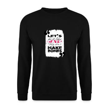 fun sayings heart quote flower power global peace - Unisex Pullover - Schwarz - Vorne - Alina (178cm) & Michal (187cm)