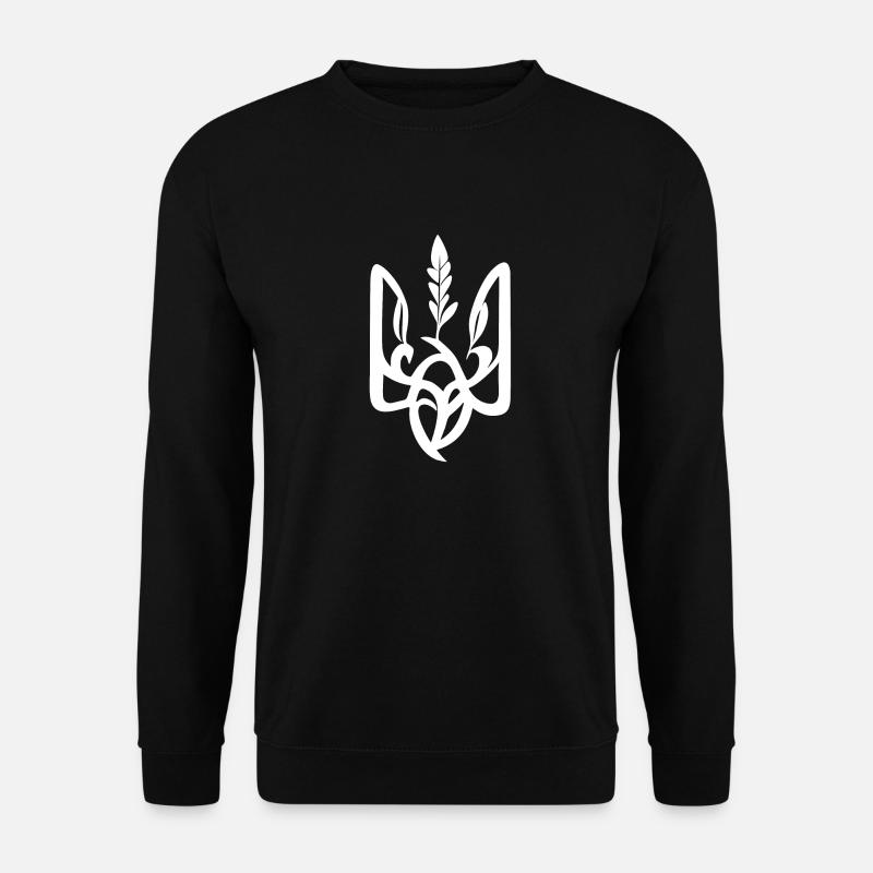 Ukrainian trident, white - Unisex Sweatshirt - black