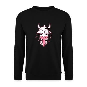 Lilu the cow - Unisex Sweatshirt - black - Front - Alina (178cm) & Michal (187cm)