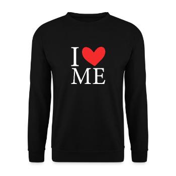 I Love Me, I Heart Me, Love Myself - Unisex Pullover - Schwarz - Vorne - Alina (178cm) & Michal (187cm)