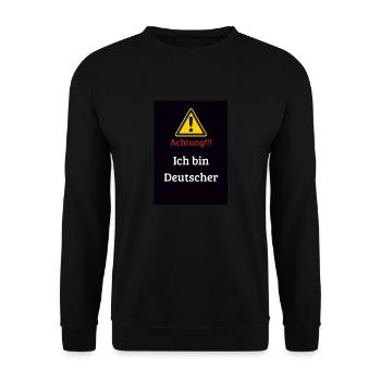 Achtung Ich bin deutscher - Unisex Pullover - Schwarz - Vorne - Alina (178cm) & Michal (187cm)