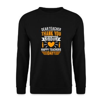 CHER PROFESSEUR MERCI POUR TOUJOURS HEUREUX PROFESSEUR DA - Sweat-shirt Unisexe - noir - Devant - Alina (178cm) & Michal (187cm)