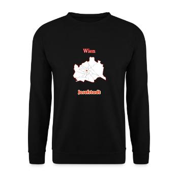 Bezirke Josefstadt Karte mit Wien Stadtkarte - Unisex Pullover - Schwarz - Vorne - Alina (178cm) & Michal (187cm)