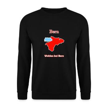 Bezirke Wohlen bei Bern Karte mit Bern Stadtkarte - Unisex Pullover - Schwarz - Vorne - Alina (178cm) & Michal (187cm)