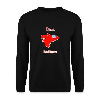 Bezirke Bolligen Karte mit Bern Stadtkarte - Unisex Pullover - Schwarz - Vorne - Alina (178cm) & Michal (187cm)