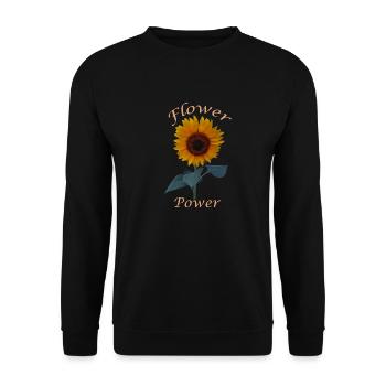 Flower Power - Unisex Sweatshirt - black - Front - Alina (178cm) & Michal (187cm)