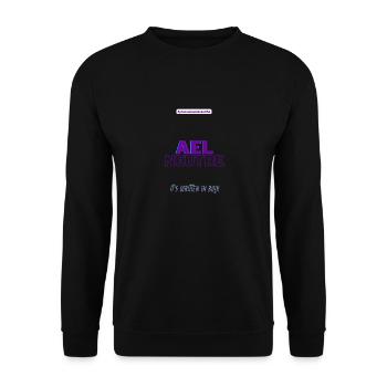 #pronounsarebeautiful ael/neutre - Sweat-shirt Unisexe - noir - Devant - Alina (178cm) & Michal (187cm)