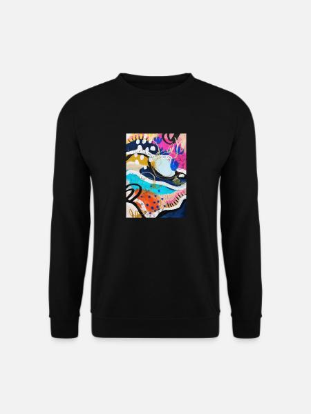 Abstract Chaos #15 original painting Design - Unisex Pullover - Schwarz