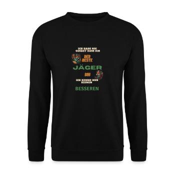 Bester Jäger Geschenk - Unisex Pullover - Schwarz - Vorne - Alina (178cm) & Michal (187cm)
