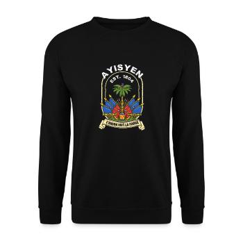 Haiti Haitian Flag Proud to Be I Gift - Unisex Sweatshirt - black - Front - Alina (178cm) & Michal (187cm)