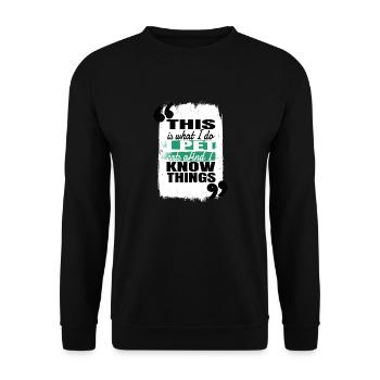 cat face tshirts funny quote present idea aww - Unisex Sweatshirt - black - Front - Alina (178cm) & Michal (187cm)