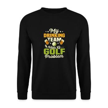Mon équipe de buveurs a un problème de golf Par Tee Golfin - Sweat-shirt Unisexe - noir - Devant - Alina (178cm) & Michal (187cm)