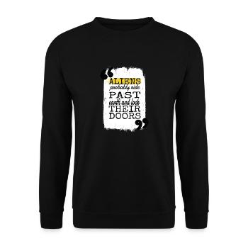 alien loving kid ancient egyptian aliens - Unisex Sweatshirt - black - Front - Alina (178cm) & Michal (187cm)