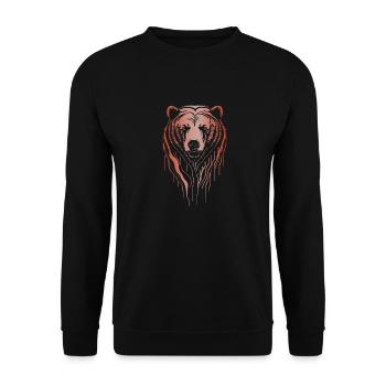 Great brown bear - Unisex Sweatshirt - black - Front - Alina (178cm) & Michal (187cm)