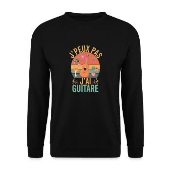 Je Ne Peux Pas, Jái Guitare - Drôle Guitare - Sweat-shirt Unisexe - noir - Devant - Alina (178cm) & Michal (187cm)