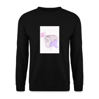 Butterfly Love Gift Birthday - Unisex Sweatshirt - black - Front - Alina (178cm) & Michal (187cm)