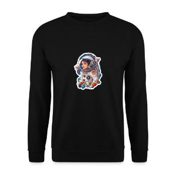 Weltraumfrau Astronautin rebell Prinzessin - Unisex Pullover - Schwarz - Vorne - Alina (178cm) & Michal (187cm)