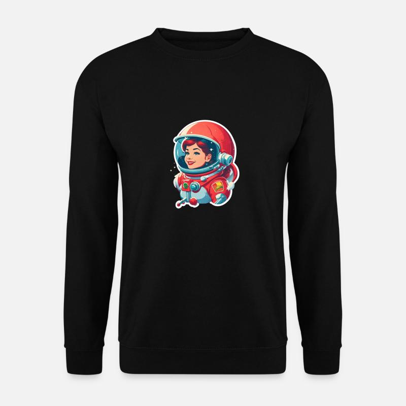 Weltraumfrau Astronautin Red Wing Anführerin - Unisex Pullover - Schwarz