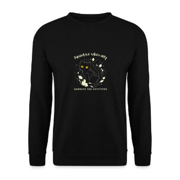 "Pawsitive vibes only" - Unisex Sweatshirt - black - Front - Alina (178cm) & Michal (187cm)