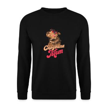 Capybara Mom Capibara Owner Rodent Mammal - Unisex Pullover - Schwarz - Vorne - Alina (178cm) & Michal (187cm)