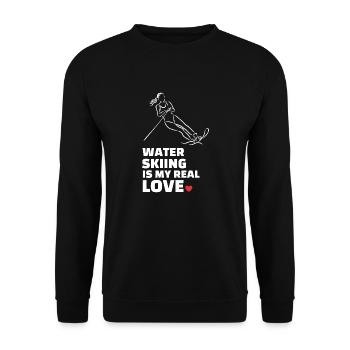 I love water skiing - Unisex Sweatshirt - black - Front - Alina (178cm) & Michal (187cm)