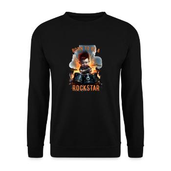 Born To Be A Rock Star 2 - Unisex Pullover - Schwarz - Vorne - Alina (178cm) & Michal (187cm)