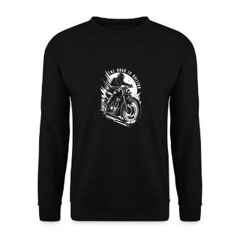 Die Straße ruft - Unisex Pullover - Schwarz - Vorne - Alina (178cm) & Michal (187cm)
