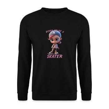 Born To Be A Skater (Girl) - Unisex Sweatshirt - black - Front - Alina (178cm) & Michal (187cm)