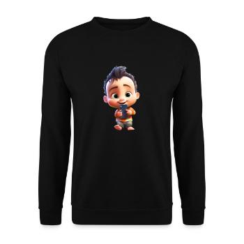Smartphone Boy - Unisex Sweatshirt - black - Front - Alina (178cm) & Michal (187cm)